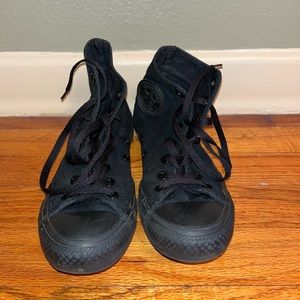 All Black High Top Converse